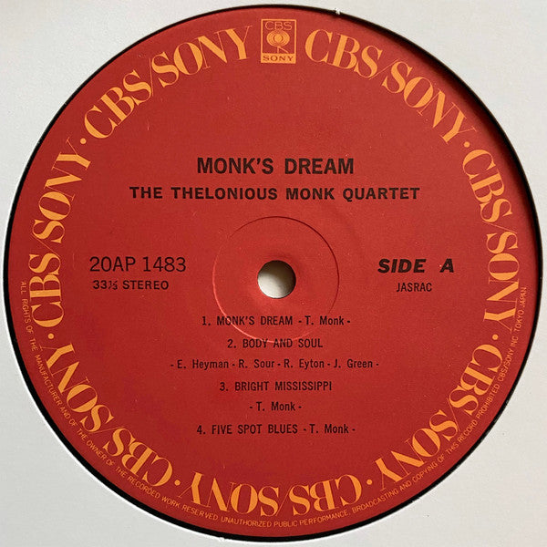 The Thelonious Monk Quartet : Monk's Dream (LP, Album, RE)