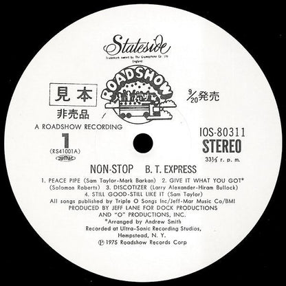 B.T. Express : Non-Stop (LP, Album, Promo, Gat)
