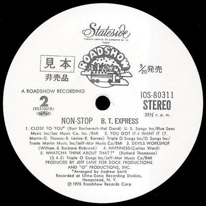 B.T. Express : Non-Stop (LP, Album, Promo, Gat)
