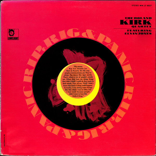 The Roland Kirk Quartet Featuring Elvin Jones : Rip, Rig & Panic (LP, Album, RE)