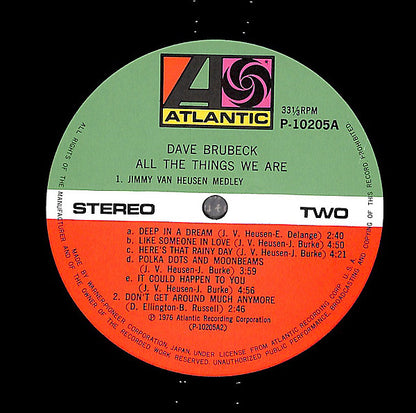 Dave Brubeck : All The Things We Are (LP, Album)