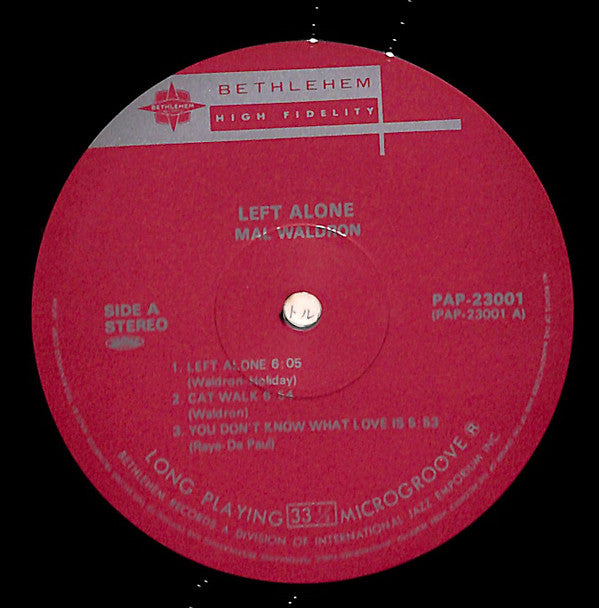 Mal Waldron : Left Alone (LP, Album, RE)