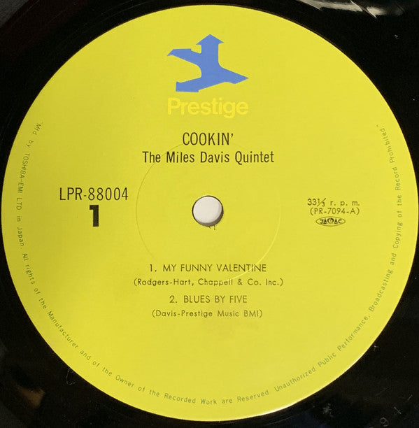 The Miles Davis Quintet : Cookin' With The Miles Davis Quintet (LP, Album, Mono, RE)