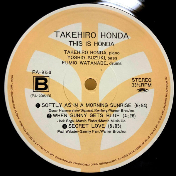 Takehiro Honda Trio : This Is Honda (LP, Album, RE)