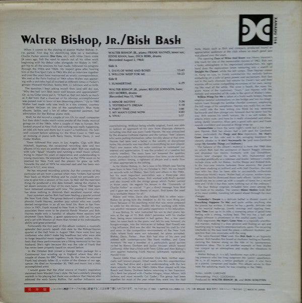 Walter Bishop, Jr. : Bish Bash (LP, Album, Mono, RE, RM)