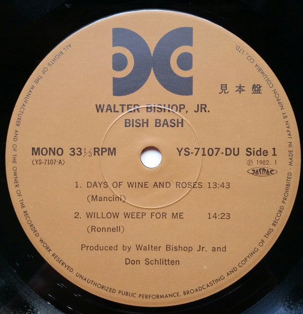 Walter Bishop, Jr. : Bish Bash (LP, Album, Mono, RE, RM)