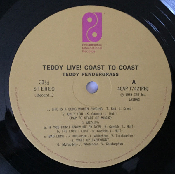 Teddy Pendergrass : Live! Coast To Coast (2xLP, Album, Gat)