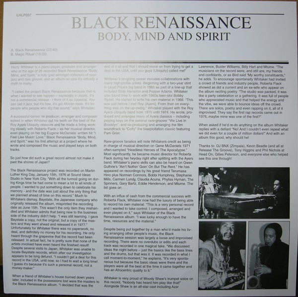 Black Renaissance : Body, Mind And Spirit (LP, Album, RE)