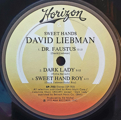David Liebman : Sweet Hands (LP, Album, Gat)
