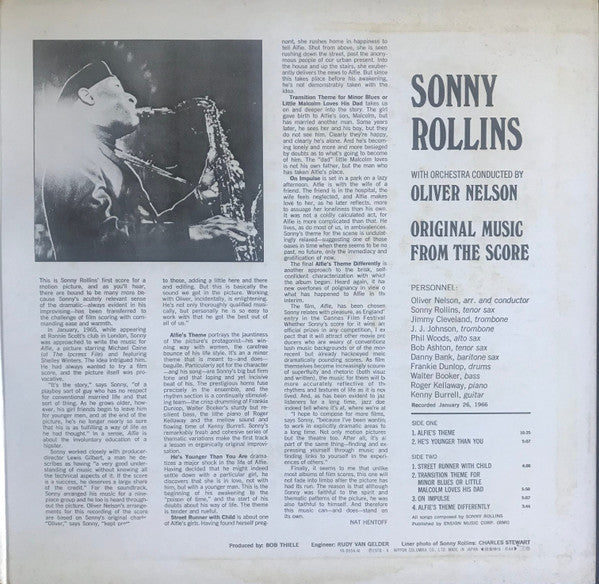 Sonny Rollins : Original Music From The Score "Alfie" (LP, RE)